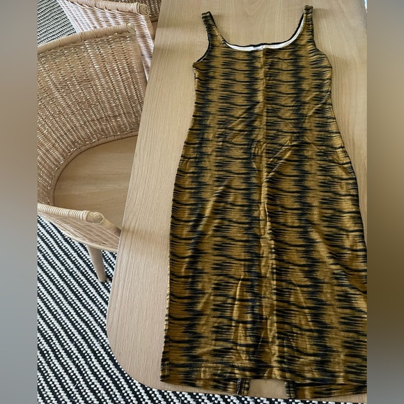 American Apparel| Mustard & Black Bodycon Dress, Size Medium•••Hyena - Picture 6 of 12